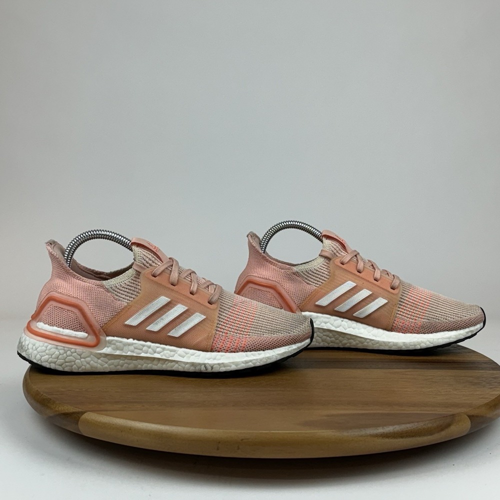 Big Kids Adidas Ultraboost 19 J Linen Glow Pink Athletic Running Sneakers Size 6